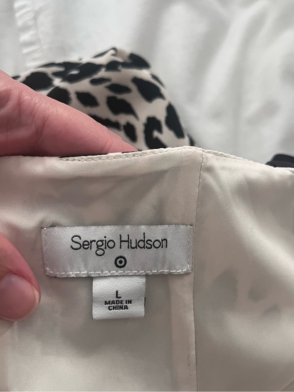 Sergio Hudson X Target Size Animal Print Bustier Midi Dress Black Ivory Large - Picture 11 of 12